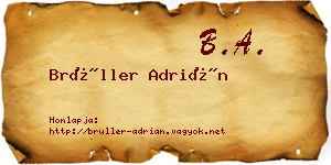 Brüller Adrián névjegykártya